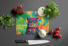 Load image into Gallery viewer, Hippie Animal Owl Glass Cutting Boards – Durable, Decorative Kitchen Art