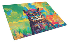 Load image into Gallery viewer, Hippie Animal Owl Glass Cutting Boards – Durable, Decorative Kitchen Art