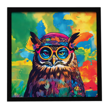 Load image into Gallery viewer, Hippie Animal Owl Framed Metal Print