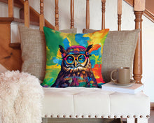 Load image into Gallery viewer, Hippie Animal Owl Throw Pillow - 14x14 Decorative Pillow – Art for Your Home &amp; Patio