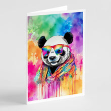 Load image into Gallery viewer, Hippie Animal Panda Greeting Cards - Blank Note Cards – 8-Pack of Artist-Designed Cards with Envelopes