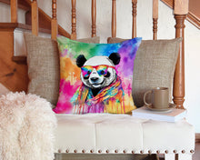 Load image into Gallery viewer, Hippie Animal Panda Throw Pillow - 14x14 Decorative Pillow – Art for Your Home &amp; Patio