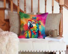 Load image into Gallery viewer, Hippie Animal Parrot Throw Pillow - 14x14 Decorative Pillow – Art for Your Home &amp; Patio