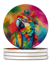 Load image into Gallery viewer, Hippie Animal Parrot Large Sandstone Coasters Pack of 4