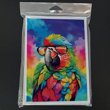 Load image into Gallery viewer, Hippie Animal Parrot Greeting Cards - Blank Note Cards – 8-Pack of Artist-Designed Cards with Envelopes