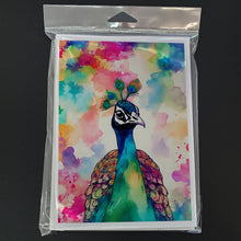 Load image into Gallery viewer, Hippie Animal Peacock Greeting Cards - Blank Note Cards – 8-Pack of Artist-Designed Cards with Envelopes