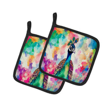 Load image into Gallery viewer, Hippie Animal Peacock Pot Holders - Set of 2 Decorative Kitchen Helpers | Made in the USA