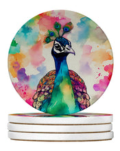 Load image into Gallery viewer, Hippie Animal Peacock Large Sandstone Coasters Pack of 4