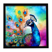 Load image into Gallery viewer, Hippie Animal Peacock Framed Metal Print