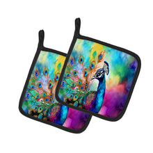 Load image into Gallery viewer, Hippie Animal Peacock Pot Holders - Set of 2 Decorative Kitchen Helpers | Made in the USA