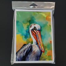 Load image into Gallery viewer, Hippie Animal Pelican Greeting Cards - Blank Note Cards – 8-Pack of Artist-Designed Cards with Envelopes