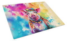 Load image into Gallery viewer, Hippie Animal Pig Glass Cutting Boards – Durable, Decorative Kitchen Art