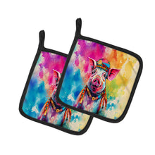 Load image into Gallery viewer, Hippie Animal Pig Pot Holders - Set of 2 Decorative Kitchen Helpers | Made in the USA