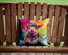 Load image into Gallery viewer, Hippie Animal Pig Throw Pillow - 14x14 Decorative Pillow – Art for Your Home &amp; Patio