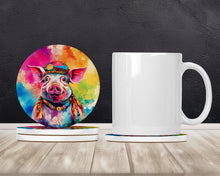 Load image into Gallery viewer, Hippie Animal Pig Large Sandstone Coasters Pack of 4