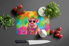 Load image into Gallery viewer, Hippie Animal Pig Glass Cutting Boards – Durable, Decorative Kitchen Art