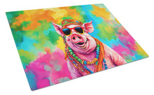 Load image into Gallery viewer, Hippie Animal Pig Glass Cutting Boards – Durable, Decorative Kitchen Art
