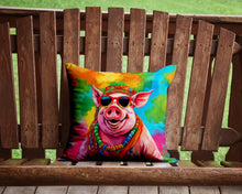 Load image into Gallery viewer, Hippie Animal Pig Throw Pillow - 14x14 Decorative Pillow – Art for Your Home &amp; Patio