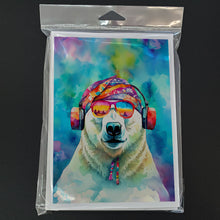 Load image into Gallery viewer, Hippie Animal Polar Bear Greeting Cards - Blank Note Cards – 8-Pack of Artist-Designed Cards with Envelopes