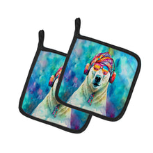 Load image into Gallery viewer, Hippie Animal Polar Bear Pot Holders - Set of 2 Decorative Kitchen Helpers | Made in the USA