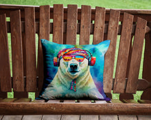 Load image into Gallery viewer, Hippie Animal Polar Bear Throw Pillow - 14x14 Decorative Pillow – Art for Your Home &amp; Patio