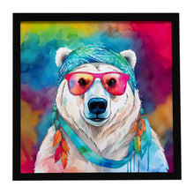 Load image into Gallery viewer, Hippie Animal Polar Bear Framed Metal Print