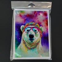 Load image into Gallery viewer, Hippie Animal Polar Bear Greeting Cards - Blank Note Cards – 8-Pack of Artist-Designed Cards with Envelopes