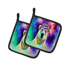 Load image into Gallery viewer, Hippie Animal Polar Bear Pot Holders - Set of 2 Decorative Kitchen Helpers | Made in the USA