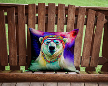 Load image into Gallery viewer, Hippie Animal Polar Bear Throw Pillow - 14x14 Decorative Pillow – Art for Your Home &amp; Patio