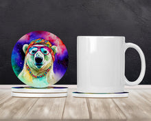 Load image into Gallery viewer, Hippie Animal Polar Bear Large Sandstone Coasters Pack of 4