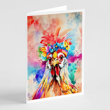 Load image into Gallery viewer, Hippie Animal Polish Poland Rooster Greeting Cards - Blank Note Cards – 8-Pack of Artist-Designed Cards with Envelopes