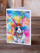 Load image into Gallery viewer, Hippie Animal Rabbit Greeting Cards - Blank Note Cards – 8-Pack of Artist-Designed Cards with Envelopes