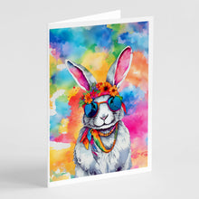 Load image into Gallery viewer, Hippie Animal Rabbit Greeting Cards - Blank Note Cards – 8-Pack of Artist-Designed Cards with Envelopes