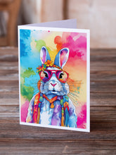 Load image into Gallery viewer, Hippie Animal Rabbit Greeting Cards - Blank Note Cards – 8-Pack of Artist-Designed Cards with Envelopes