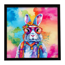 Load image into Gallery viewer, Hippie Animal Rabbit Framed Metal Print