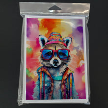 Load image into Gallery viewer, Hippie Animal Raccoon Greeting Cards - Blank Note Cards – 8-Pack of Artist-Designed Cards with Envelopes