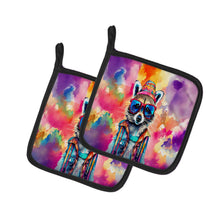 Load image into Gallery viewer, Hippie Animal Raccoon Pot Holders - Set of 2 Decorative Kitchen Helpers | Made in the USA