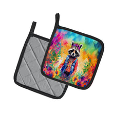 Load image into Gallery viewer, Hippie Animal Raccoon Pot Holders - Set of 2 Decorative Kitchen Helpers | Made in the USA