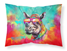 Load image into Gallery viewer, Hippie Animal Rhinoceros Standard Pillowcase – Artistic Decorative Front, White Back