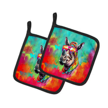 Load image into Gallery viewer, Hippie Animal Rhinoceros Pot Holders - Set of 2 Decorative Kitchen Helpers | Made in the USA