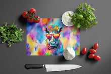 Load image into Gallery viewer, Hippie Animal Rhinoceros Glass Cutting Boards – Durable, Decorative Kitchen Art