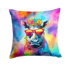 Load image into Gallery viewer, Hippie Animal Rhinoceros Throw Pillow - 14x14 Decorative Pillow – Art for Your Home &amp; Patio