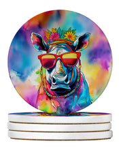 Load image into Gallery viewer, Hippie Animal Rhinoceros Large Sandstone Coasters Pack of 4