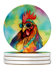 Load image into Gallery viewer, Hippie Animal Rooster Large Sandstone Coasters Pack of 4