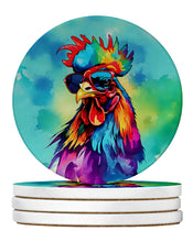 Load image into Gallery viewer, Hippie Animal Rooster Large Sandstone Coasters Pack of 4