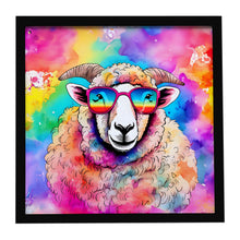 Load image into Gallery viewer, Hippie Animal Sheep Framed Metal Print