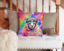 Load image into Gallery viewer, Hippie Animal Sheep Throw Pillow - 14x14 Decorative Pillow – Art for Your Home &amp; Patio