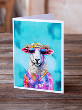 Load image into Gallery viewer, Hippie Animal Sheep Greeting Cards - Blank Note Cards – 8-Pack of Artist-Designed Cards with Envelopes