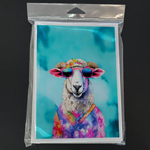 Load image into Gallery viewer, Hippie Animal Sheep Greeting Cards - Blank Note Cards – 8-Pack of Artist-Designed Cards with Envelopes