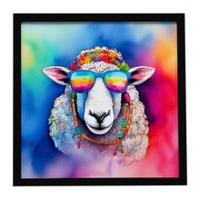 Load image into Gallery viewer, Hippie Animal Sheep Framed Metal Print